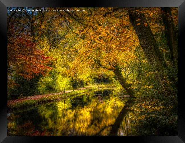 Autumn on the Monmouthshire and Brecon Canal Framed Print by Lee Kershaw