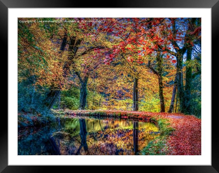 Monmouthshire and Brecon Canal in Autumn Framed Mounted Print by Lee Kershaw