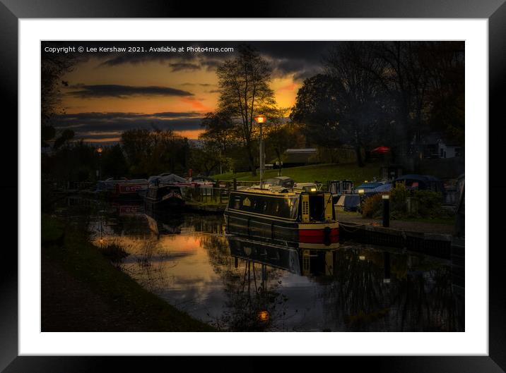 Dusk at Goytre Wharf (Monmouthshire and Brecon Canal) Framed Mounted Print by Lee Kershaw