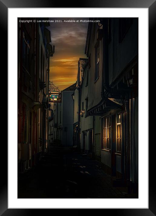 Looe - Sunset Alleyway Framed Mounted Print by Lee Kershaw