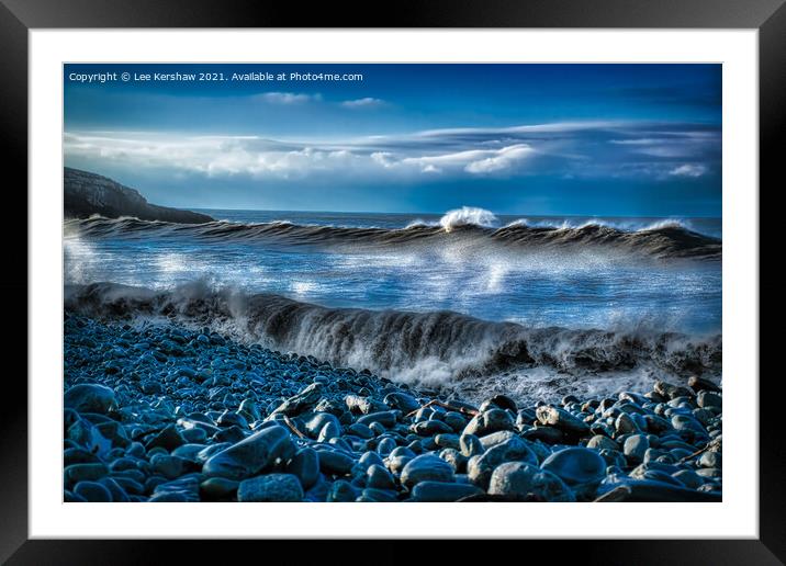 Waves on a Rocky Beach (Ogmore) Framed Mounted Print by Lee Kershaw