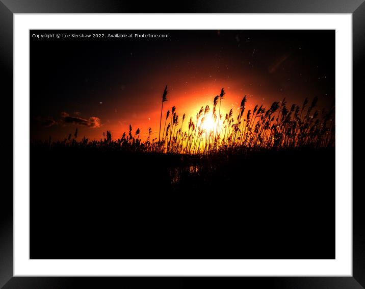 Burning Sunset (Newport Seawall) Framed Mounted Print by Lee Kershaw
