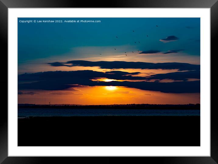 Setting Sun over the Bristol Channel (Newport) Framed Mounted Print by Lee Kershaw