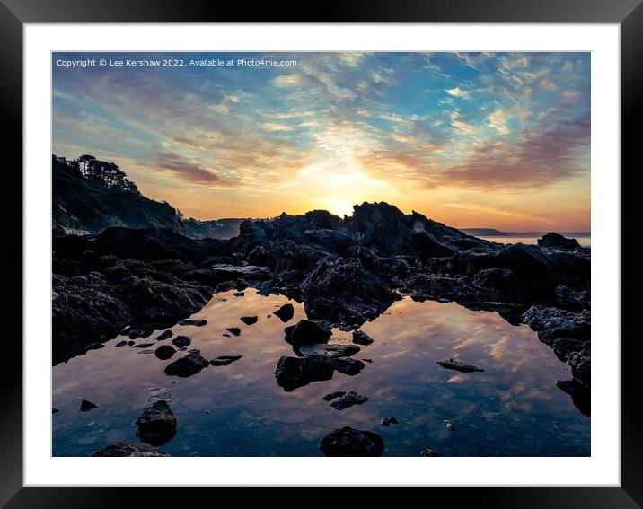 Sunrise on Plaidy Beach (Looe, Cornwall) Framed Mounted Print by Lee Kershaw