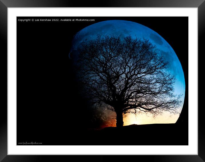 "Ethereal Lunar Silhouette" Framed Mounted Print by Lee Kershaw