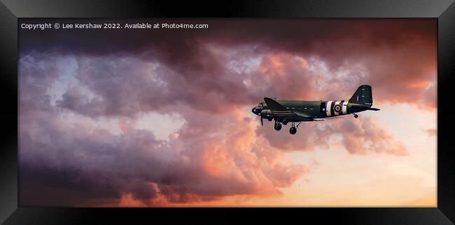 "Defending Freedom: The Iconic WW2 Dakota" Framed Print by Lee Kershaw