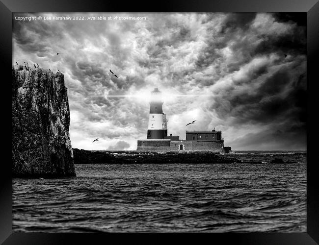 The Resilient Beacon of Longstone Lighthouse Framed Print by Lee Kershaw