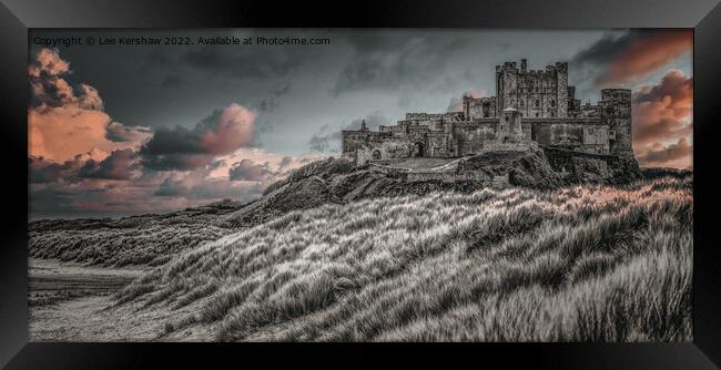 "Enchanting Sunset Over Bamburgh Castle" Framed Print by Lee Kershaw