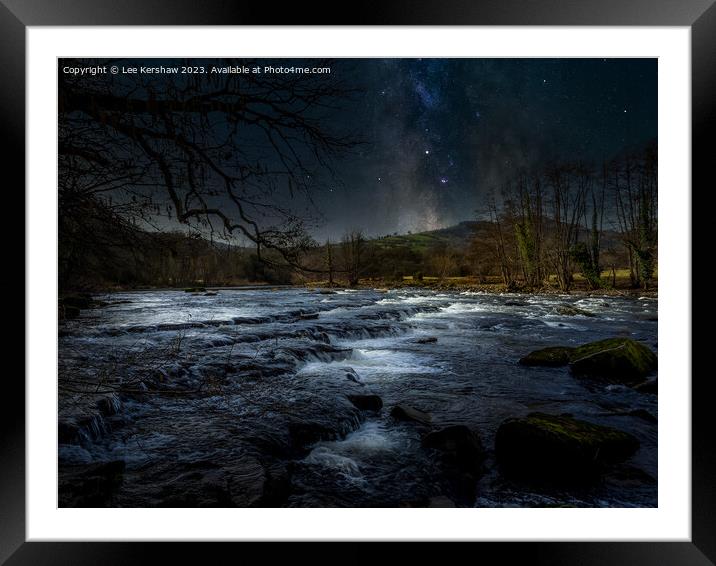 "Torrential Beauty: A Nighttime Symphony" Framed Mounted Print by Lee Kershaw