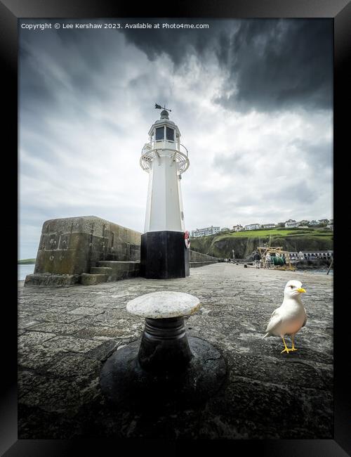 Enchanting Beacon of Mevagissey Harbour Framed Print by Lee Kershaw