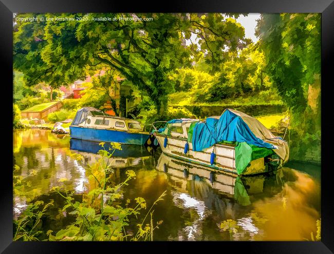 Canal Boats at Pontymoile Framed Print by Lee Kershaw