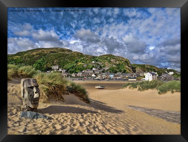 Easter Island at Barmouth Beach Framed Print by Lee Kershaw