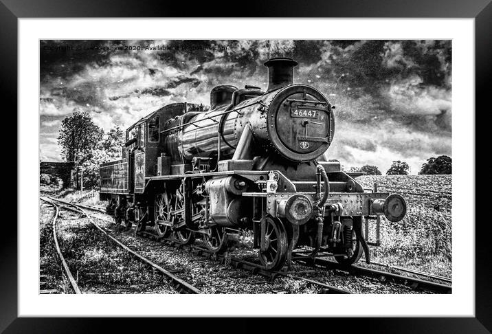 Steam Train in Monochrome Framed Mounted Print by Lee Kershaw