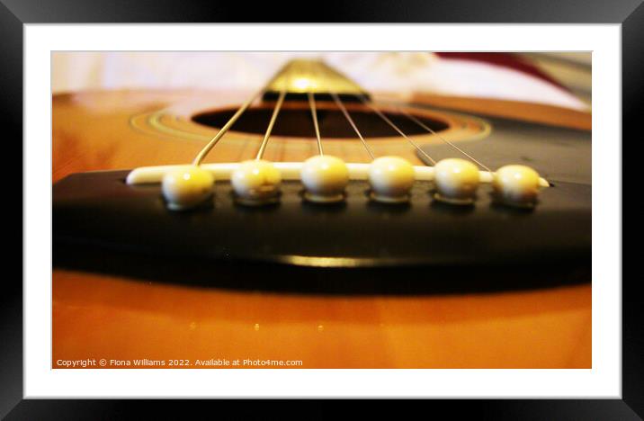 Acoustic Guitar Bridge Framed Mounted Print by Fiona Williams