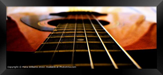 Acoustic Guitar Frets Framed Print by Fiona Williams