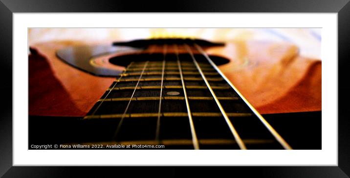 Acoustic Guitar Frets Framed Mounted Print by Fiona Williams