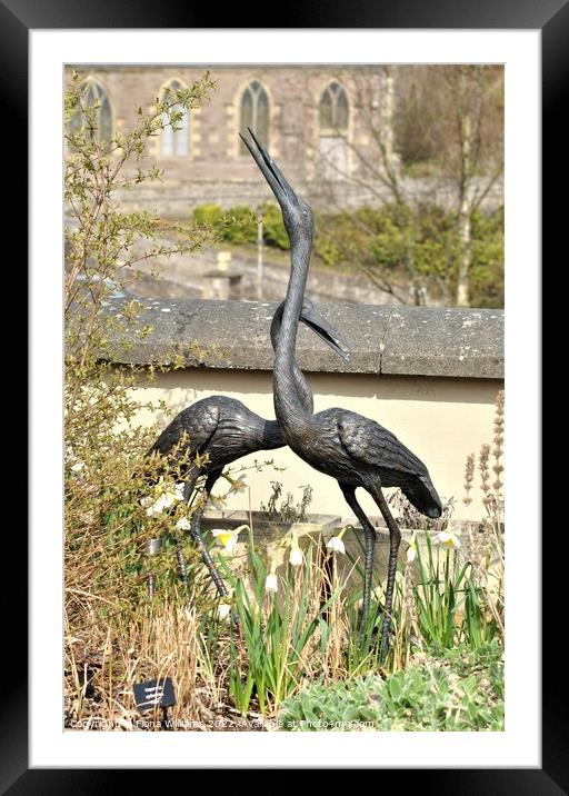 Heron Statue artwork Framed Mounted Print by Fiona Williams