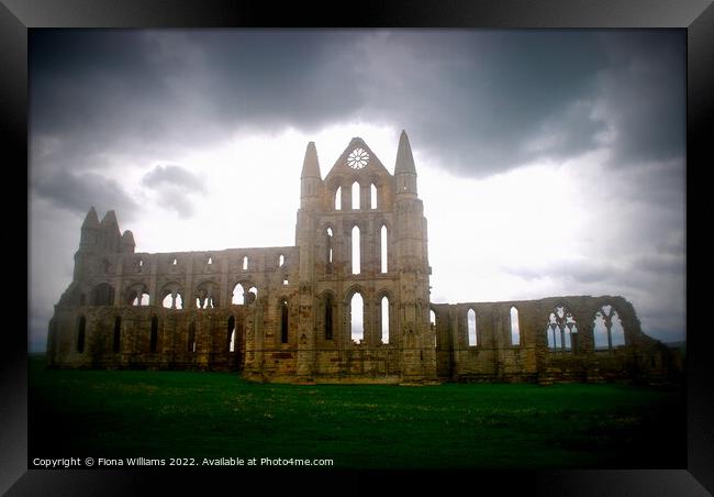 Whitby Abbey ruins Framed Print by Fiona Williams