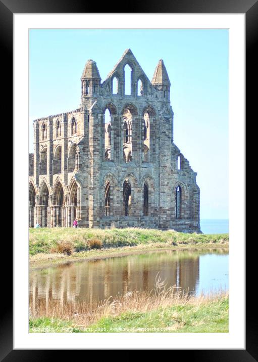 Whitby Abbey Ruins and reflection Framed Mounted Print by Fiona Williams