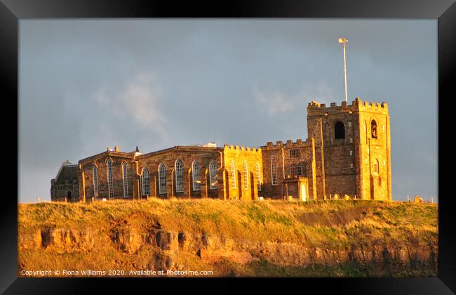 St Mary's Church Whitby in the Golden Sunset light Framed Print by Fiona Williams