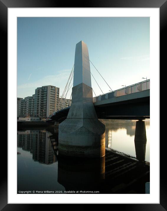 Glasgows Clyde Arc over the river Clyde Framed Mounted Print by Fiona Williams
