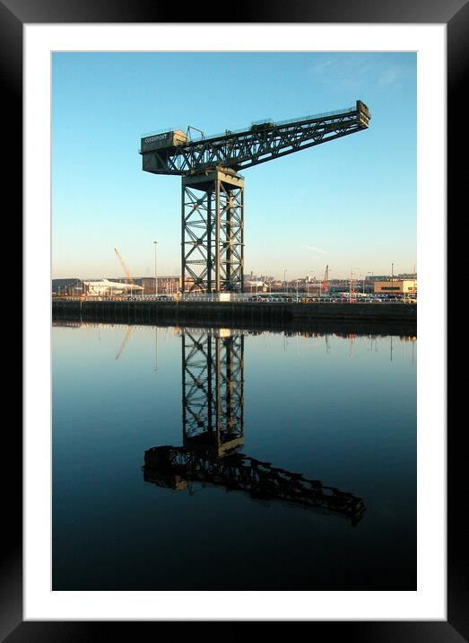 Clydeport crane at sunrise Framed Mounted Print by Fiona Williams