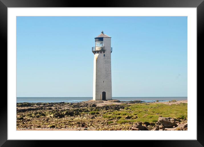 Southerness Lighthouse and beach Framed Mounted Print by Fiona Williams