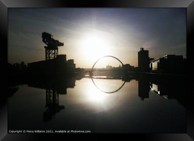 Glasgow Clyde Arc at Sunrise Framed Print by Fiona Williams