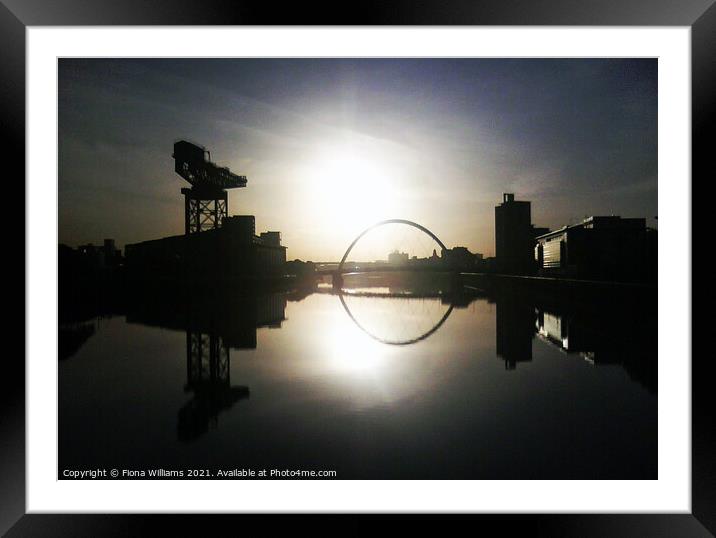 Glasgow Clyde Arc at Sunrise Framed Mounted Print by Fiona Williams