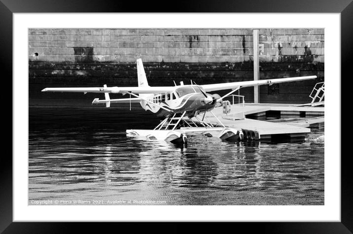 Glasgow Sea Plane in Black and White Framed Mounted Print by Fiona Williams