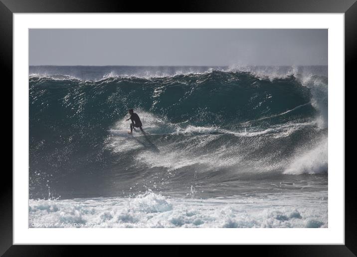 Surfing the wall Framed Mounted Print by Andy Dow