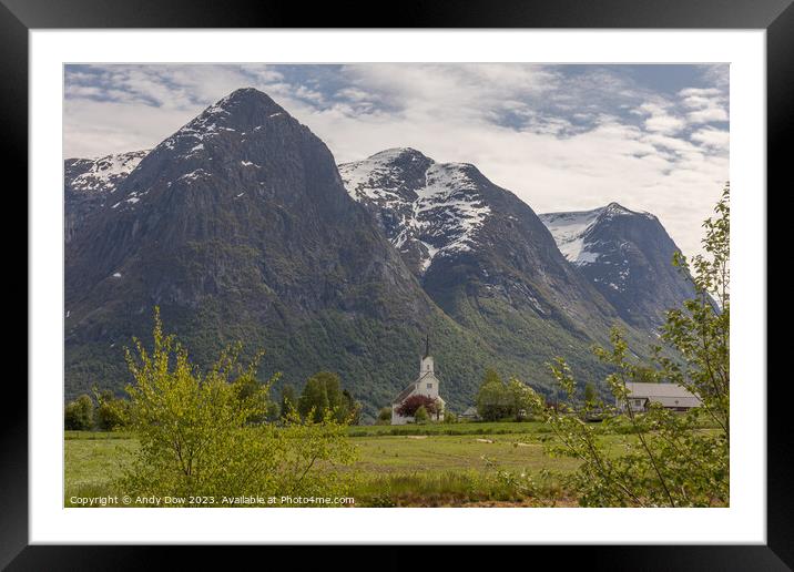 Norwegian Church Framed Mounted Print by Andy Dow
