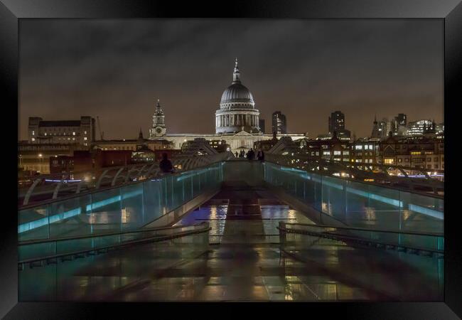 Saint Paul's Cathedral at night Framed Print by Andy Dow