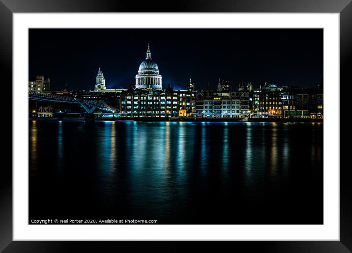 St Pauls from South Bank Framed Mounted Print by Neil Porter