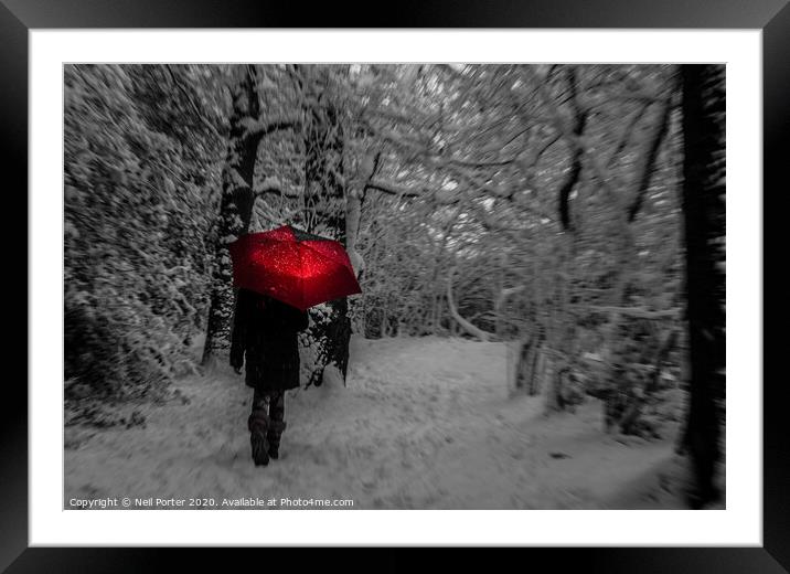 Walking in a Winter Wonderland Framed Mounted Print by Neil Porter