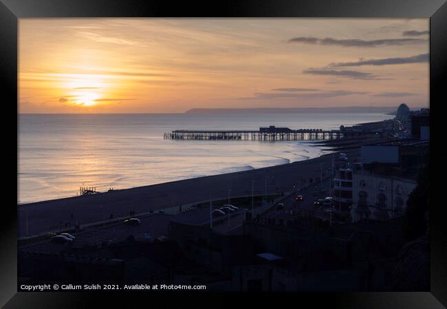 Sunsetting by Hastings Pier Framed Print by Callum Sulsh