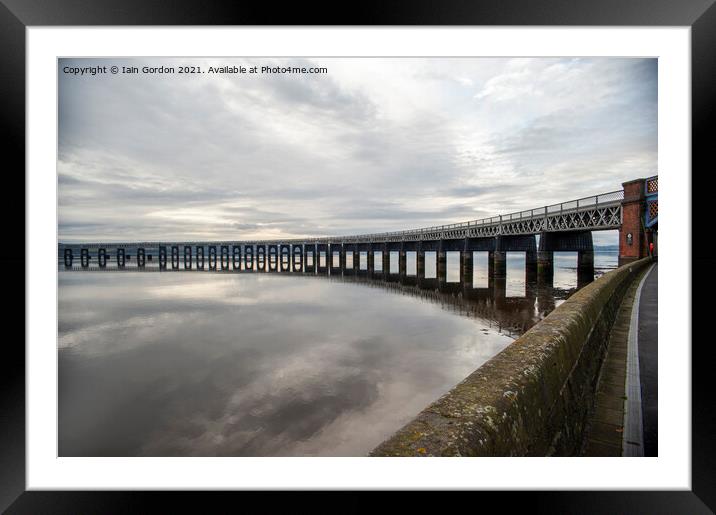 Tay Rail Bridge Dundee Waterfront Scotland Framed Mounted Print by Iain Gordon