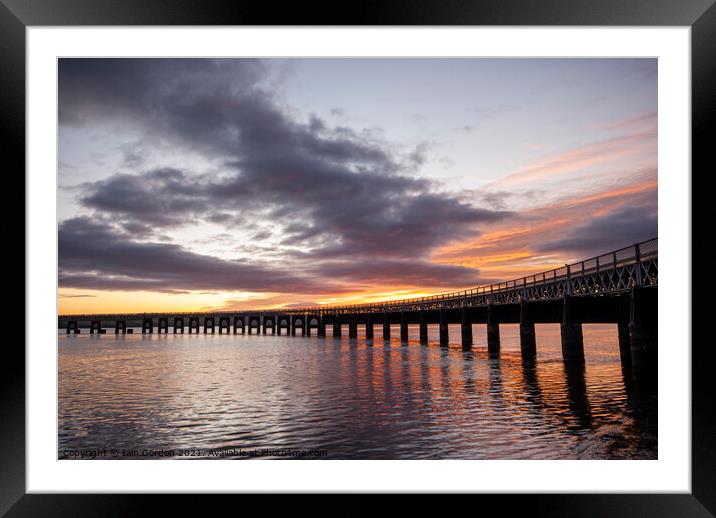 Tay Rail Bridge Sunset - Dundee Scotland Framed Mounted Print by Iain Gordon