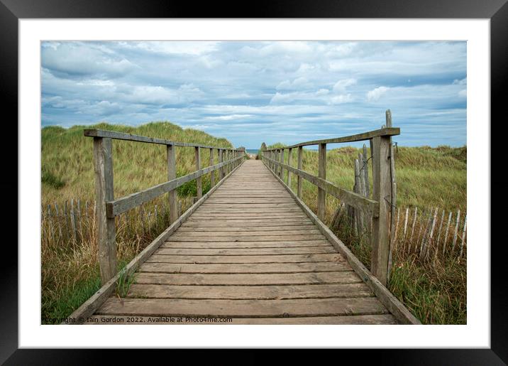 Wooden Walkway - West Sands St Andrews Fife Scotland Framed Mounted Print by Iain Gordon