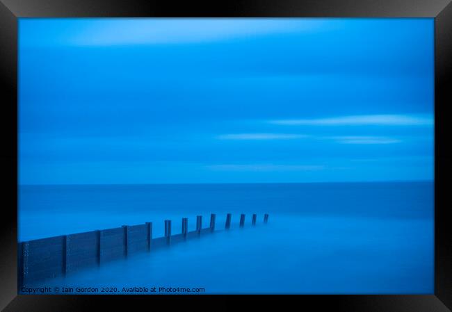 Tranquil Blue View  Scottish Coast  Framed Print by Iain Gordon