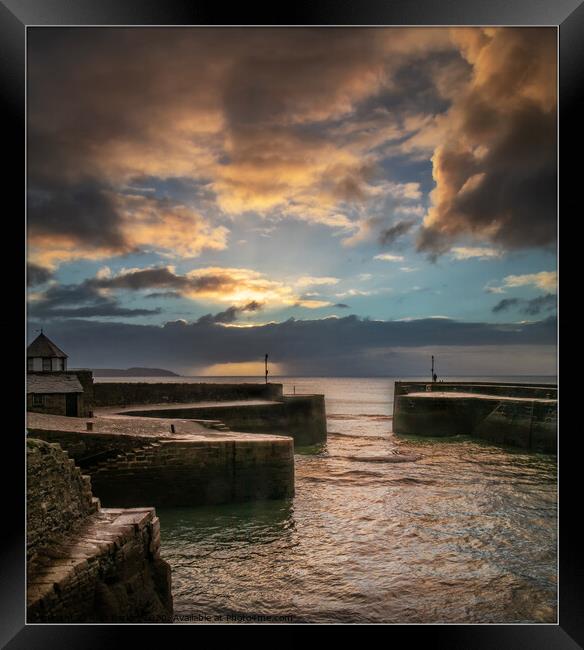 Charlestown Harbour at Dawn, Cornwall Framed Print by Alan Barker