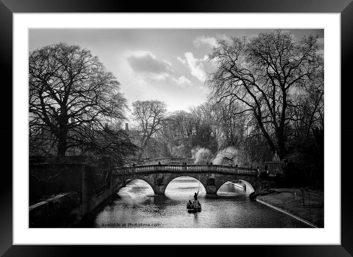 Clare Bridge, Cambridge Framed Mounted Print by Alan Barker