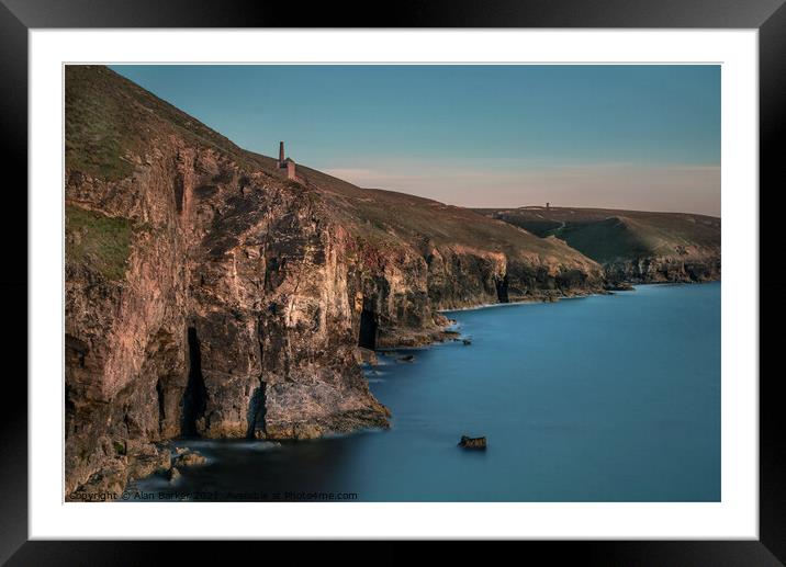 Sunset on St Agnes Cliffs, Cornwall Framed Mounted Print by Alan Barker