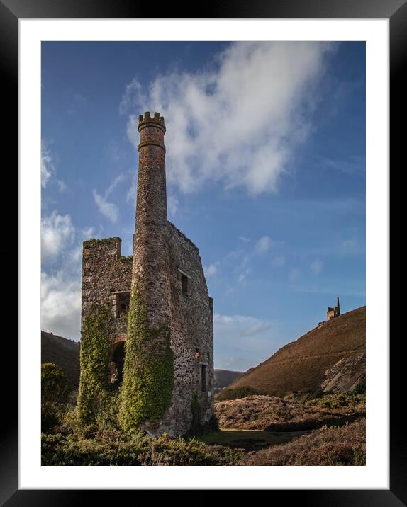 Wheal Ellen Engine House Framed Mounted Print by Alan Barker