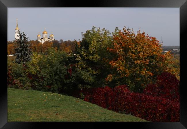 Beautiful autumn panorama, landscape, top view, Framed Print by Karina Osipova