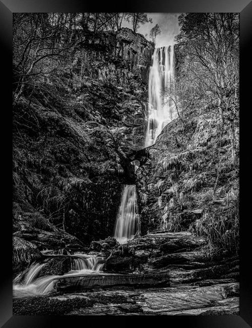 Llanrhaeadr Ym Mochnant Waterfall Framed Print by Roger Foulkes