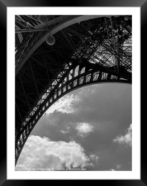 Close up section of the Eiffel Tower. Framed Mounted Print by Iain Cridland