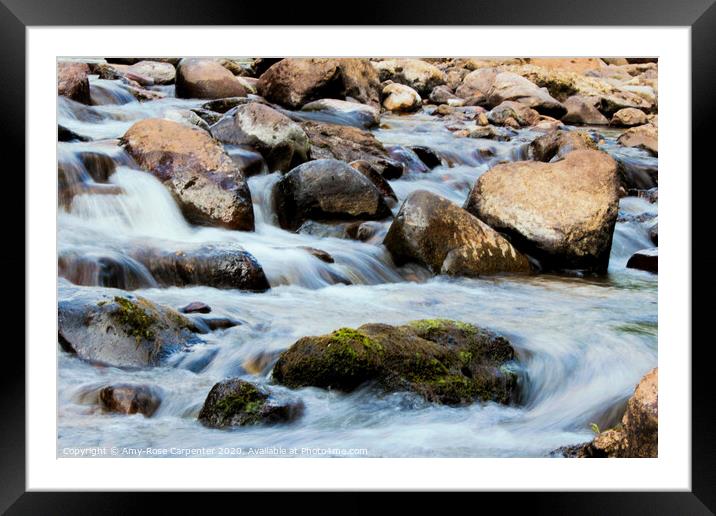 Cascading water in Scotland  Framed Mounted Print by Amy-Rose Carpenter