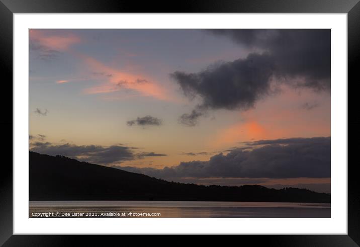 Pink yellow sunrise over Yarrow reservoir Chorley Framed Mounted Print by Dee Lister