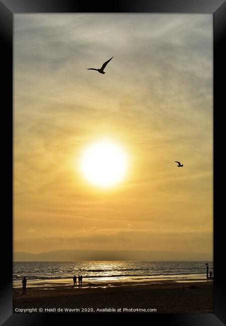 Bournemouth beach winter sun Framed Print by Heidi de Wavrin
